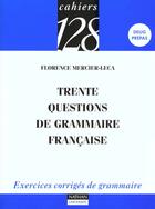 Couverture du livre « Les Questions Essentielles De La Grammaire Francaise T.1 » de Mercier-Leca aux éditions Nathan