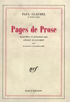 Couverture du livre « Pages en prose » de Paul Claudel aux éditions Gallimard