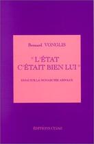 Couverture du livre « L'etat, c'etait bien lui » de Vonglis aux éditions Cujas