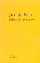 Couverture du livre « L'affaire du Ramses III » de Jacques Reda aux éditions Verdier