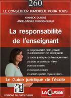 Couverture du livre « La responsabilité de l'enseignant » de Dubois Yannick/Duboi aux éditions Puits Fleuri