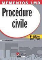 Couverture du livre « Procédure civile (8e édition) » de Natalie Fricero aux éditions Gualino