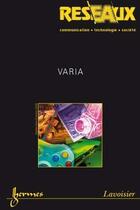 Couverture du livre « Varia reseaux vol 26 n 151 2008 » de  aux éditions Hermes Science Publications