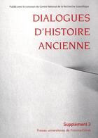 Couverture du livre « DIALOGUES D'HISTOIRE ANCIENNE ; dialogues d'histoire ancienne ; supplément 3 » de  aux éditions Pu De Franche Comte