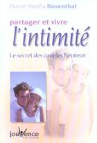 Couverture du livre « Partager et vivre l'intimite » de Rosenthal Don aux éditions Jouvence