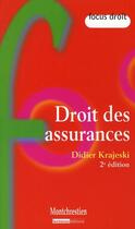 Couverture du livre « Droit des assurances t.2 » de Krajeski D. aux éditions Lgdj