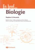 Couverture du livre « Biologie » de Bresnick aux éditions De Boeck Superieur