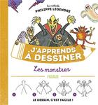 Couverture du livre « J'apprends à dessiner : les monstres » de Genevieve Guilbault et Marilou Addison et Oriol Vidal Pastor aux éditions Fleurus