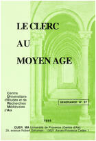 Couverture du livre « Le clerc au moyen age » de  aux éditions Presses Universitaires De Provence