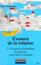 Couverture du livre « Examen de la religion » de Delmedigo Eliya aux éditions Cerf