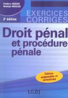 Couverture du livre « DROIT PENAL ET PROCEDURE PENALE (2e édition) » de Debove F. Hidalgo R. aux éditions Lgdj