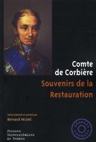 Couverture du livre « Souvenirs de la restauration » de Comte De Corbie aux éditions Pu De Rennes