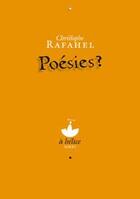 Couverture du livre « Poesies ? » de  aux éditions Eoliennes