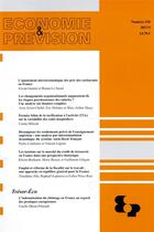 Couverture du livre « Economie Et Prevision » de Economie Et Previsio aux éditions Documentation Francaise