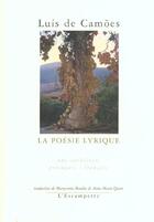 Couverture du livre « Poesie lyrique » de Luis De Camões aux éditions Escampette