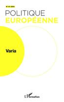 Couverture du livre « Revue politique européenne Tome 41 : varia » de Revue Politique Europeenne aux éditions Editions L'harmattan