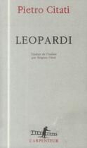 Couverture du livre « Leopardi » de Pietro Citati aux éditions Gallimard