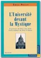 Couverture du livre « L'université devant la mystique » de Emile Poulat aux éditions Salvator