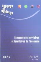 Couverture du livre « Economie des territoires et territoires de l'economie » de  aux éditions Eres