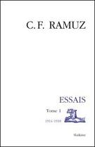 Couverture du livre « Oeuvres complètes, essais t.1 ; 1914-1918 » de Ramuz C.-F. aux éditions Slatkine