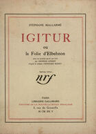 Couverture du livre « Igitur ou la folie d'elbehnon » de Stephane Mallarme aux éditions Gallimard (patrimoine Numerise)