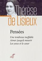 Couverture du livre « Pensées » de Sainte Therese De Lisieux aux éditions Cerf