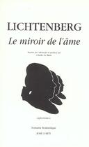 Couverture du livre « Le miroir de l ame » de Lichtenberg/Le aux éditions Corti