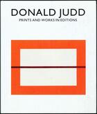 Couverture du livre « Donald judd prints and works in editions » de  aux éditions Schirmer Mosel