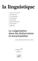 Couverture du livre « La linguistique 2021, vol. 57(1) » de  aux éditions Puf