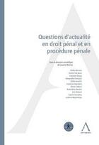 Couverture du livre « Questions d'actualité en droit pénal et en procédure pénale » de  aux éditions Anthemis