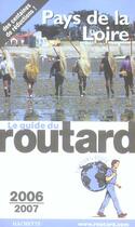 Couverture du livre « Guide Du Routard ; Pays De La Loire (édition 2006/2007) » de Philippe Gloaguen aux éditions Hachette Tourisme