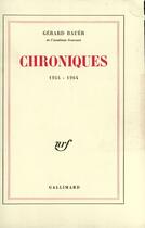 Couverture du livre « Chroniques » de Bauer Gerard aux éditions Gallimard