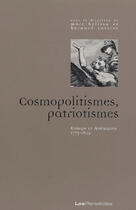 Couverture du livre « Cosmopolitismes, patriotismes - europe et ameriques (1773-1802) » de Belissa/Cottret aux éditions Perseides