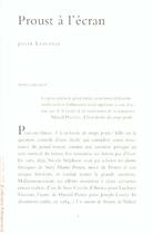 Couverture du livre « Proust à l'écran » de Peter Kravanja aux éditions Lettre Volee