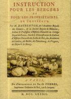 Couverture du livre « Instruction pour les bergers et les proprietaires de troupeaux » de Daubenton L-J-M. aux éditions Maxtor