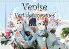 Couverture du livre « Venise l art des masques calendrier mural 2020 din a4 horizontal - serie de 12 tableaux de masque (édition 2020) » de Sudpastel K.A. aux éditions Calvendo