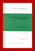 Couverture du livre « La valeur économique du capital » de Jacques De Bandt aux éditions Cujas