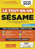 Couverture du livre « Le tout-en-un sesame ; concours 2021 ; tout pour réussir ecrit et oral » de Anne-Marie Bonnerot et Sophie Mattern aux éditions Vuibert