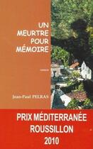 Couverture du livre « Un meurtre pour mémoire » de Jean-Paul Pelras aux éditions Trabucaire