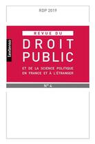 Couverture du livre « Revue du droit public et de la science politique en france et etranger 4-2019 » de  aux éditions Lgdj