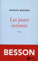 Couverture du livre « Les jours intimes » de Patrick Besson aux éditions Bartillat