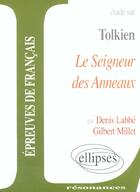 Couverture du livre « Tolkien, le seigneur des anneaux » de Labbe Millet aux éditions Ellipses Marketing