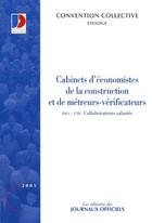 Couverture du livre « Cabinets d'économistes de la construction et de métreurs-vérificateurs (édition 2005) » de  aux éditions Direction Des Journaux Officiels