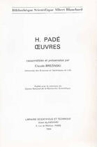 Couverture du livre « H. Padé ; oeuvres » de Claude Brezinski aux éditions Blanchard