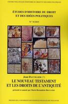 Couverture du livre « Le nouveau testament et les droits de l'antiquité » de Jean Dauvillier aux éditions Putc