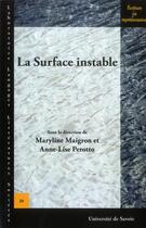 Couverture du livre « La surface instable » de Maryline Maigron aux éditions Universite De Savoie
