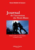 Couverture du livre « Journal de l'ascension du Mont-Blanc » de Horace-Benedict De Saussure aux éditions Epagine