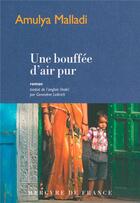 Couverture du livre « Une bouffée d'air pur » de Amulya Malladi aux éditions Mercure De France