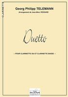 Couverture du livre « Duetto pour clarinette et clarinette basse » de Telemann Gp aux éditions Delatour