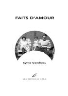 Couverture du livre « Faits d'amour » de Sylvie Gendreau aux éditions Cera